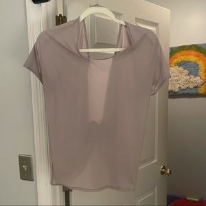 Taupe Grey Lululemon open back shirt